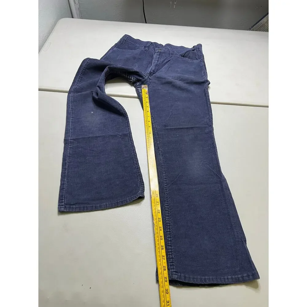 VTG 1980s Levi's 646 Flared Corduroy Trousers Navy Cotton 36W x‎ 31L
